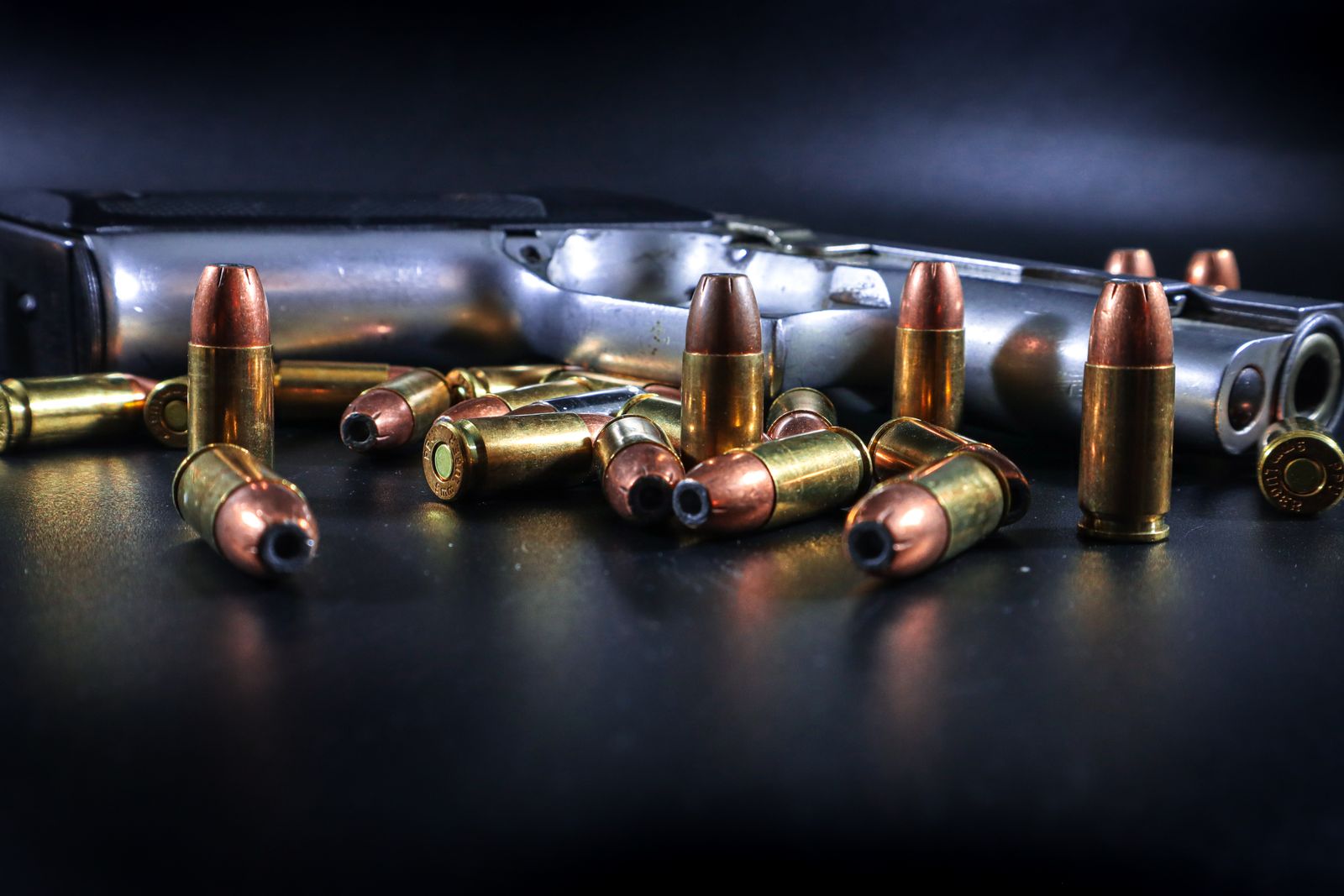 Pile of brass cartridge cases