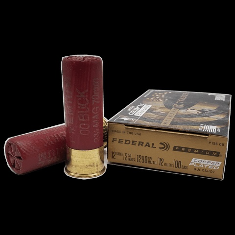 12Gauge- Federal P15600 Premium Magnum 2.75" 12Pellets 1 1/2oz 00 BuckShot - 5 Per Box
