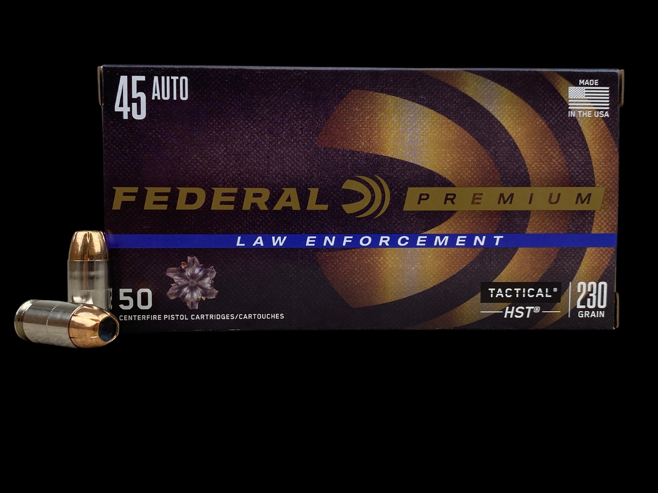 45 ACP - Federal Premium 230gr LE HST Tactical Jacketed Hollow Point - 50 Rounds