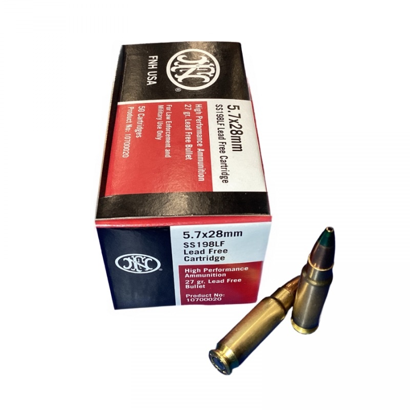5.7x28mm - FN 27gr Green Tip Lead Free Hollow Point SS198LF - 50 Rounds