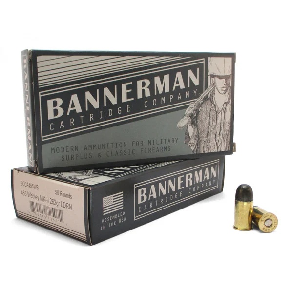 Bannerman 455 Webley MK-II AMMO 262gr LDRN 50rd Box — product photograph
