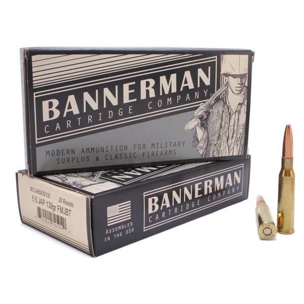 Bannerman 6.5 JAP AMMO 139gr FMJBT Brass Cased 20rd Box — product photograph