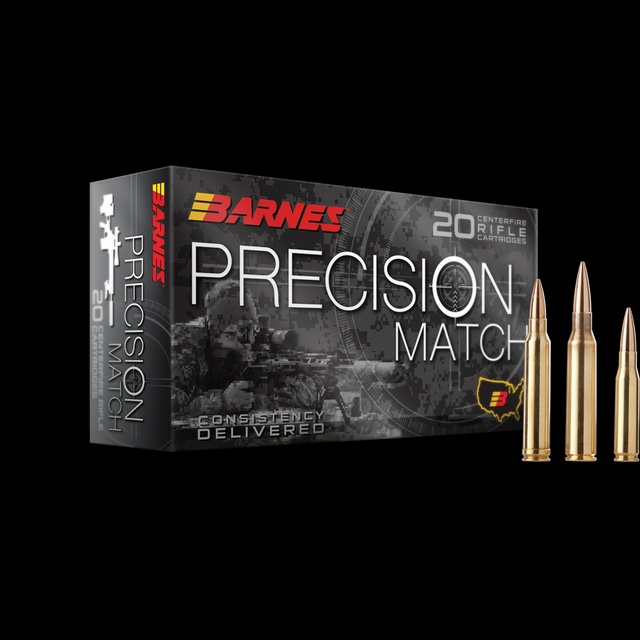 Barnes 338 Lapua Mag AMMO 300gr OTM Boat Tail 30728 Precision Match 20rd Box — product photograph