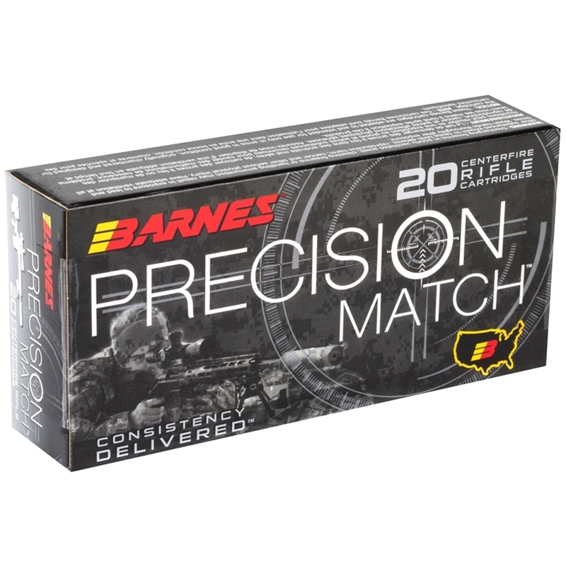 Barnes 5.56x45mm AMMO NATO 69gr Open Tip Match Boat Tail Precision Match 20rd box — product photograph
