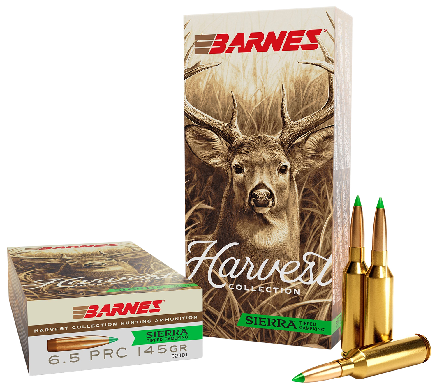 Barnes Harvest 6.5 PRC AMMO Tipped GameKing 145gr Brass Cased 20rd Box — product photograph