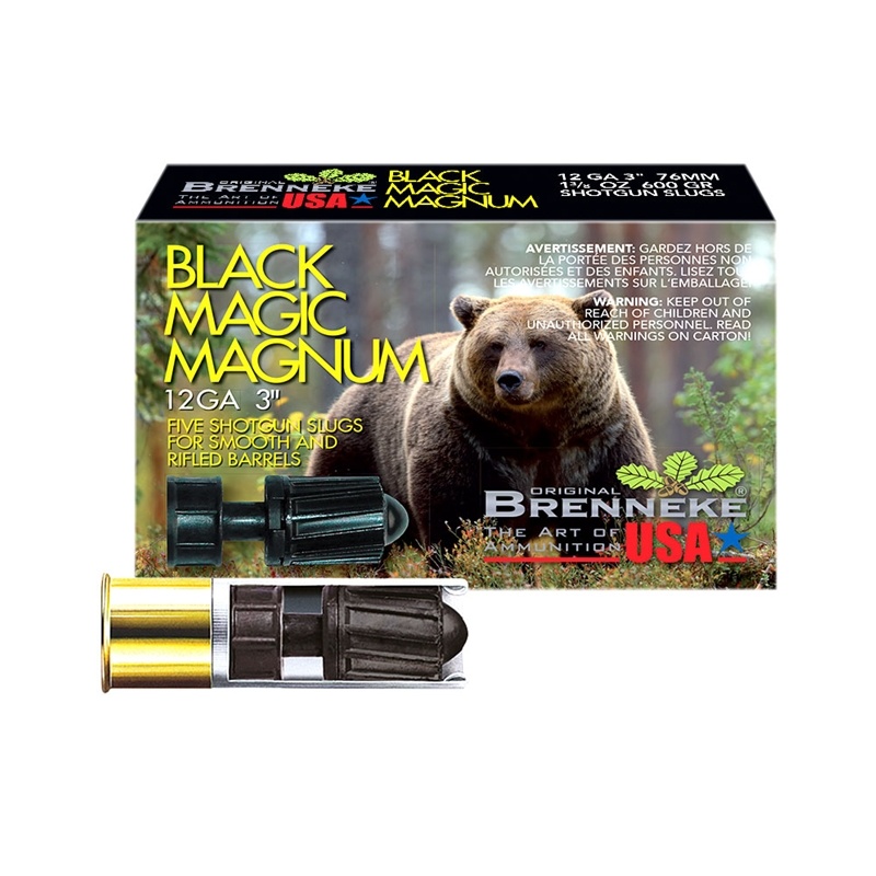 Brenneke Black Magic 12GA AMMO 3in 1 3/8oz Magnum Slug 600gr 5rd Box — product photograph