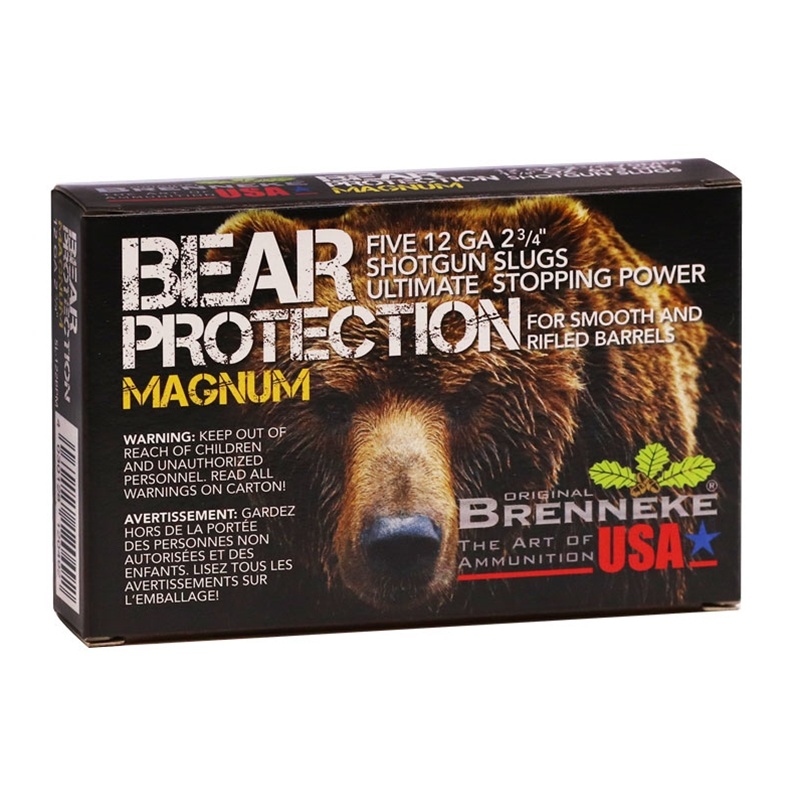 Brenneke Bear Protection 12GA AMMO 2.75in 1.375oz 600gr Magnum Slug 5rd Box — product photograph