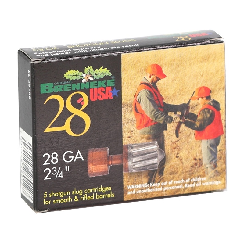 Brenneke 28ga AMMO 2 3/4in 5/8oz Slug 5rd Box — product photograph