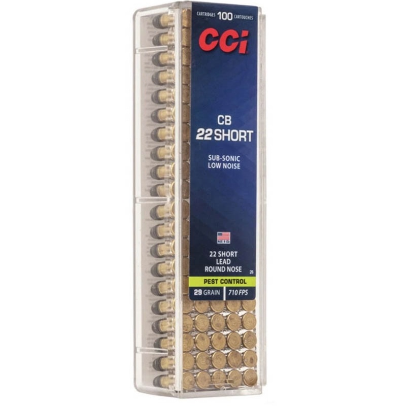 CCI 22 CB Short Ammo 29 gr Lead Round Nose 0026 Specialty (LRN) 100RD BOX — product photograph