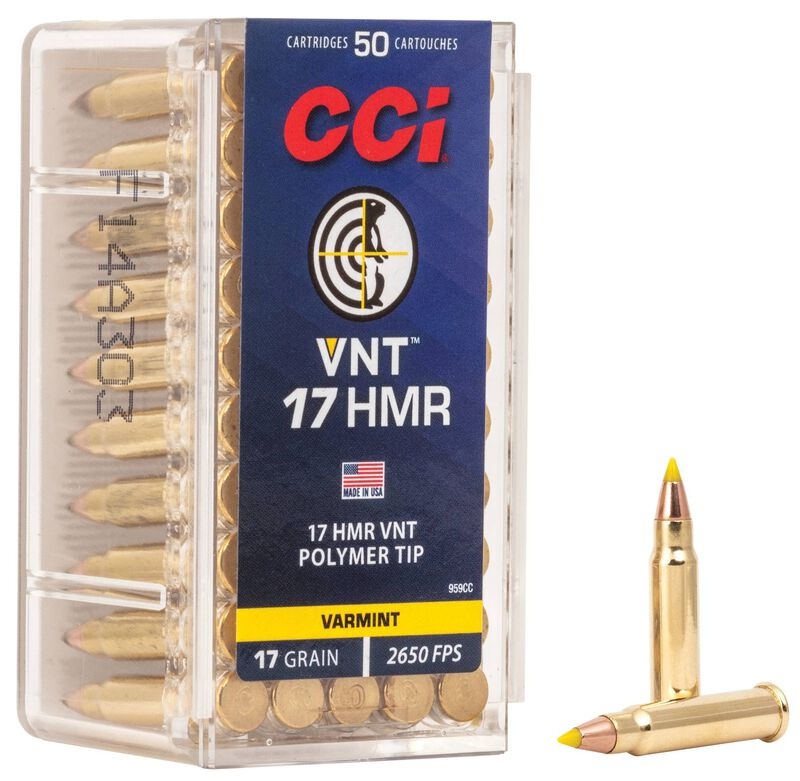 CCI 17HMR Ammo 17GR VNT POLYMER TIP 50RD BOX — product photograph