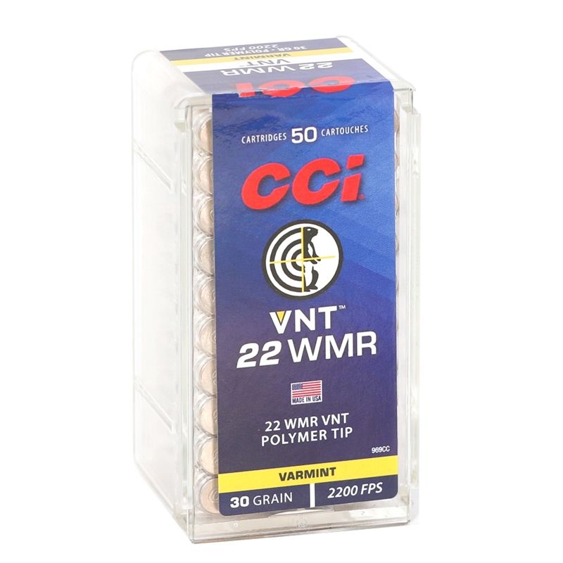 CCI 22 MAGNUM AMMO (22WMR) 30GR VARMINT TIPPED 50RD BOX — product photograph