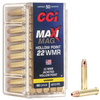 CCI MAXI MAG 22WMR AMMO 40GR JHP 50RD BOX — product photograph