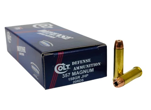 COLT DEFENSE 357 MAGNUM Ammo 158GR JHP BRASS CASED 20RD BOX — product photograph