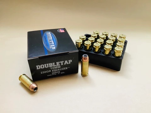 DOUBLETAP 10MM Ammo 230GR EQUALIZER (135GR JHP+95GR HARDCAST BALL) BRASS CASED 20RD BOX — product photograph