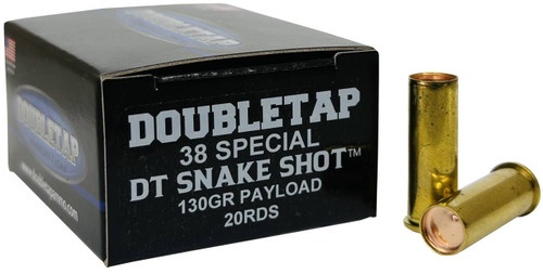 DOUBLETAP 38 SPECIAL AMMO DT SNAKESHOT 130GR PAYLOAD (160CT #9SHOT AND 50GR HARDCAST SOLID) 20RD BOX — product photograph