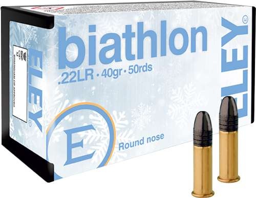 ELEY BIATHLON CLUB 22LR Ammo 40GR RN 50RD BOX — product photograph
