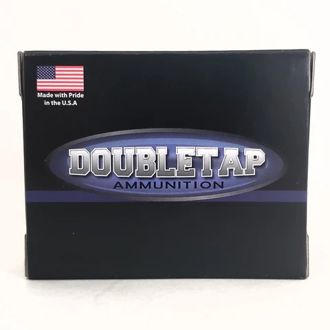 DOUBLETAP 45ACP+P AMMO 255GR EQAULIZER (185GR JHP+70GR HARDCAST DISC ) BRASS CASED 20RD BOX — product photograph