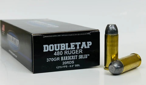 DOUBLETAP 480 RUGER Ammo 370GR HARDCAST SOLID BRASS CASED 20RD BOX — product photograph
