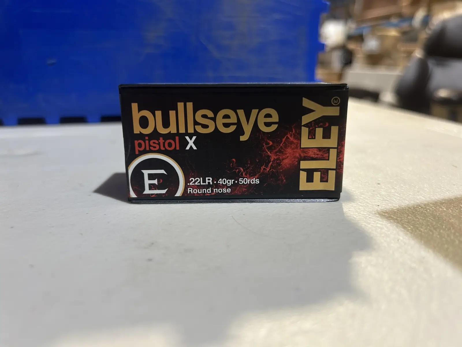ELEY BULLSEYE PISTOL X 22LR Ammo 40GR LRN 50RD BOX — product photograph