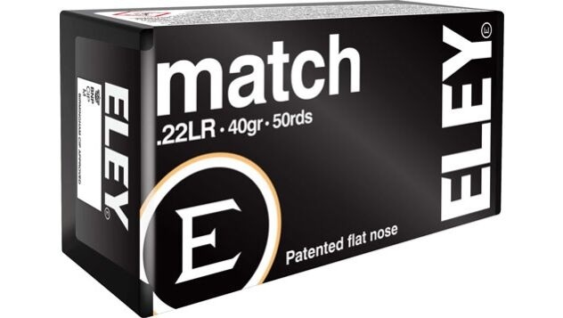ELEY MATCH 22LR Ammo 40GR LRNFP 50RD BOX — product photograph