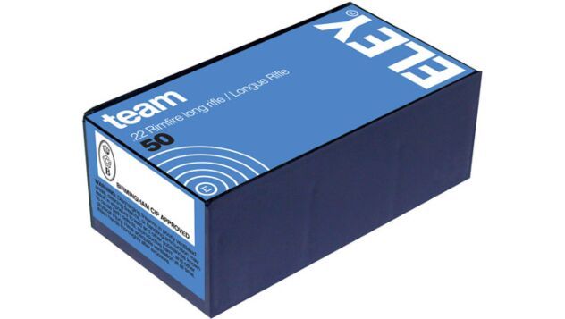 ELEY TEAM 22LR Ammo 40GR LRNFP 50RD BOX — product photograph