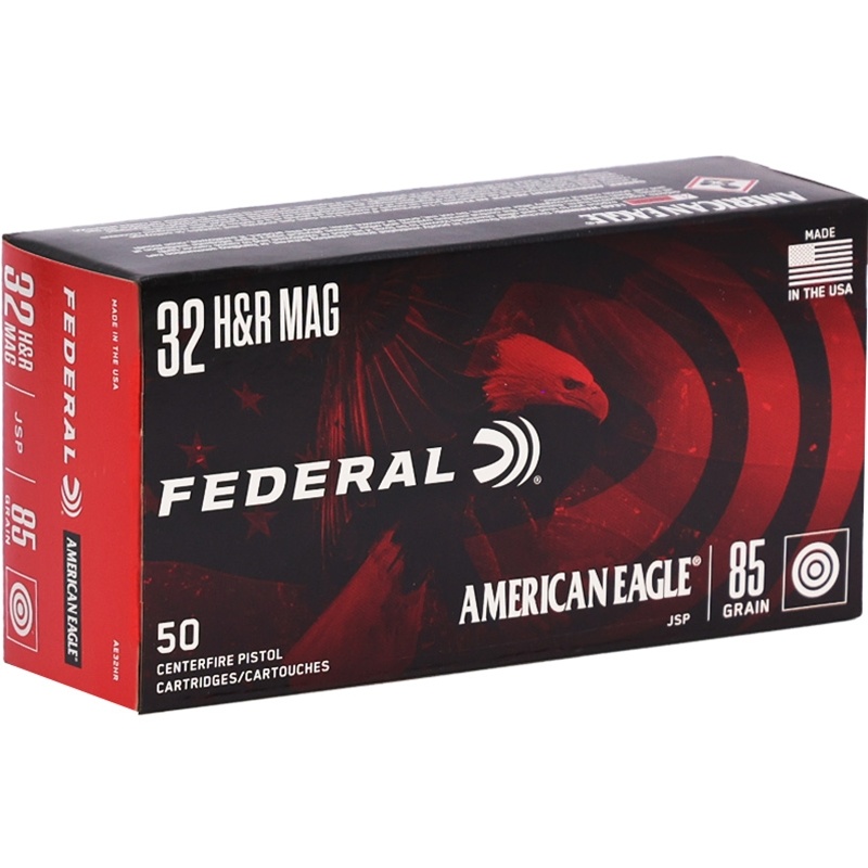 FEDERAL AMERICAN EAGLE 32 H&R AMMO 85GR JACKETED SOFT POINT BRASS CASED 50RD BOX — product photograph