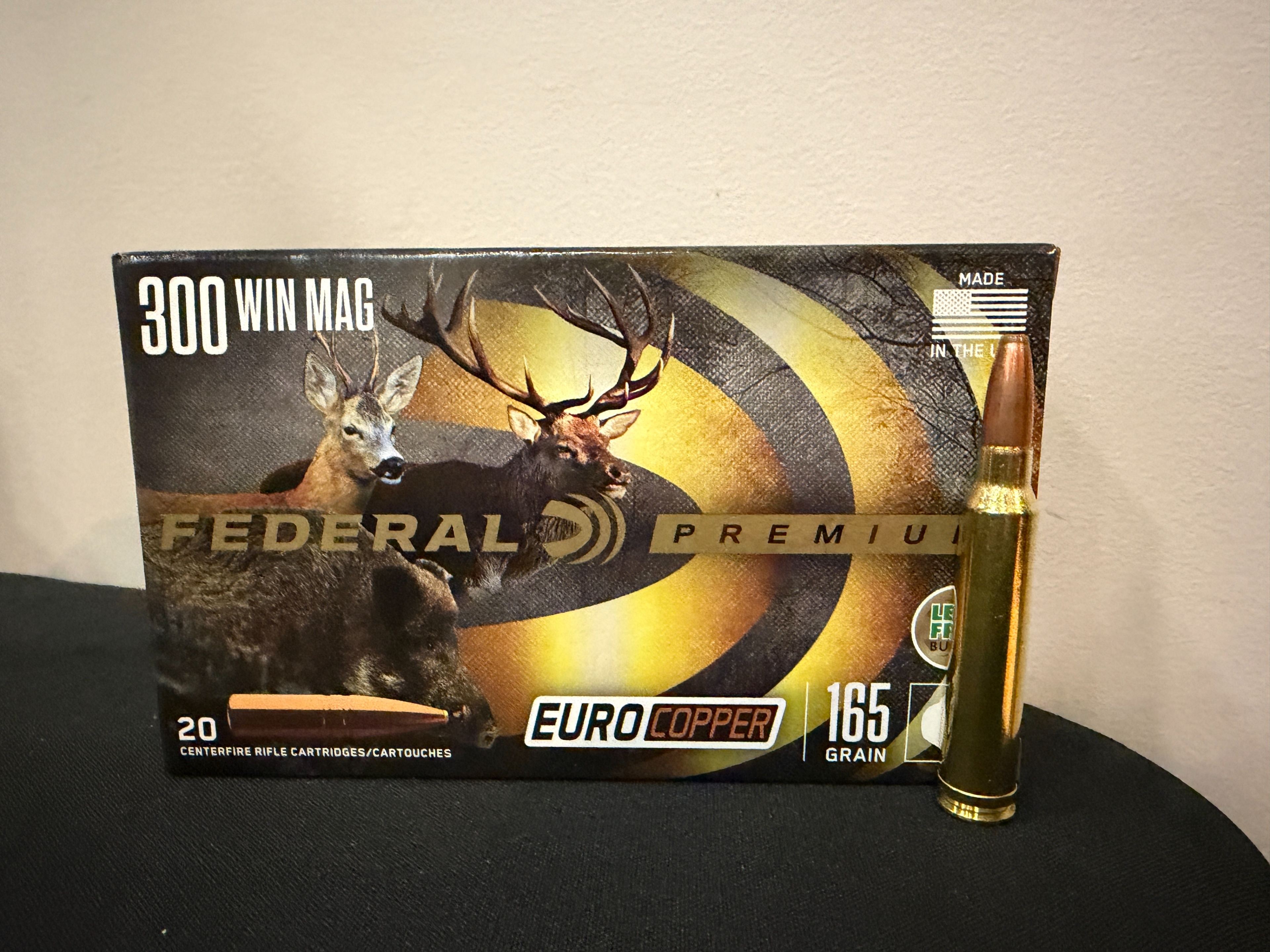 FEDERAL EURO COPPER 300 WIN MAG AMMO 165GR BRASS CASED 20RD BOX — product photograph