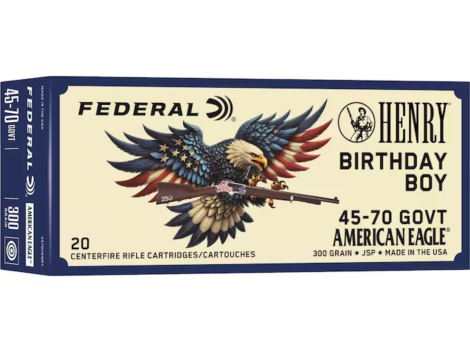 FEDERAL HENRY BIRTHDAY BOY 45-70 GOVT AMMO 300GR JHP BRASS CASED 20RD BOX — product photograph