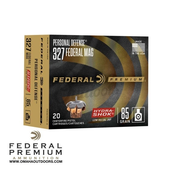 FEDERAL PREMIUM 327 FEDERAL MAG AMMO 85GR HYDRA-SHOK JHP 20RD BOX — product photograph