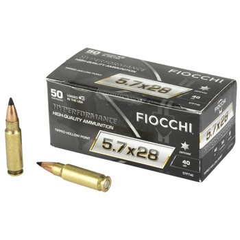 FIOCCHI 5.7X28MM AMMO 40GR TIPPED HOLLOW POINT 50RD BOX — product photograph