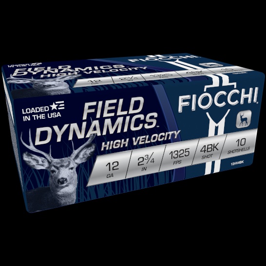 FIOCCHI 12 GA AMMO 2.75IN 27PLT NUMBER #4 NICKEL-PLATED BUCKSHOT 10RD BOX — product photograph