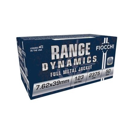 FIOCCHI 7.62X39MM AMMO 123GR FMJ BRASS CASED 50RD BOX — product photograph