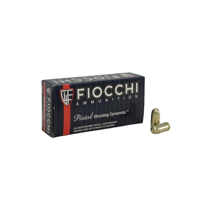 FIOCCHI 9x18 9MM MAKAROV AMMO 95GR FMJ BRASS CASED 50RD BOX — product photograph