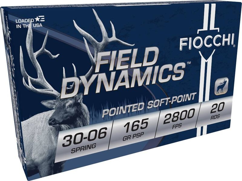 FIOCCHI FIELD DYNAMICS 30-06 AMMO 165GR PSP BRASS CASED 20RD BOX — product photograph