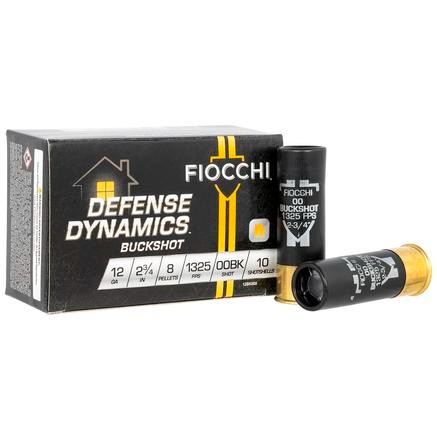 Fiocchi Defense Dynamics 12 Gauge AMMO 2.75" 8Pellets 00 Buck Shot 10RD BOX — product photograph
