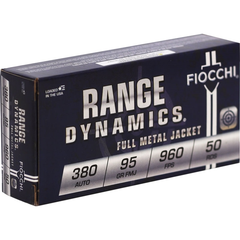 FIOCCHI AMMO 380 AUTO 95GR FMJ BRASS CASED 500RDS — product photograph