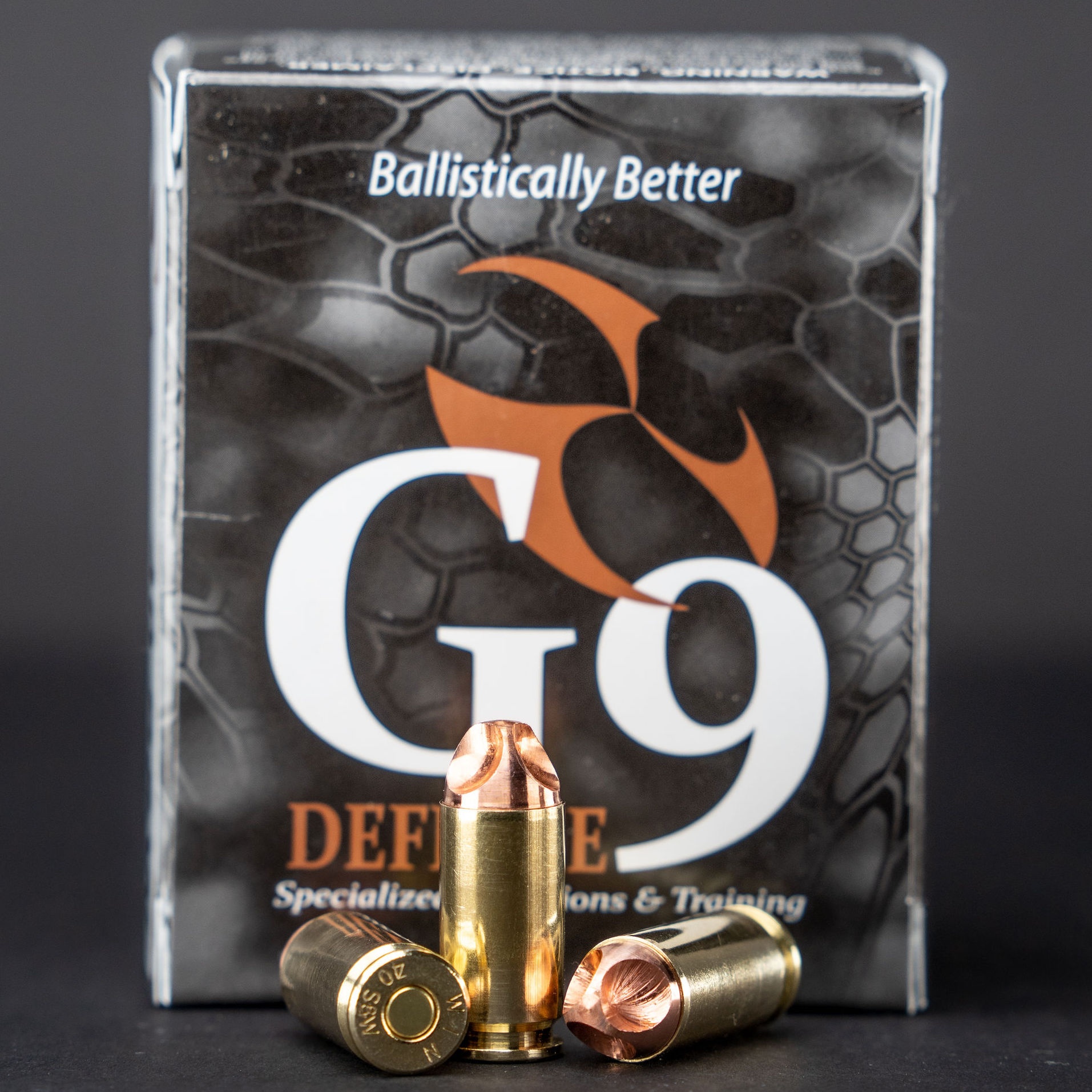 G9 DFENSE 40 S&W AMMO 95GR EXTERNAL HOLLOW POINT 20RD BOX — product photograph