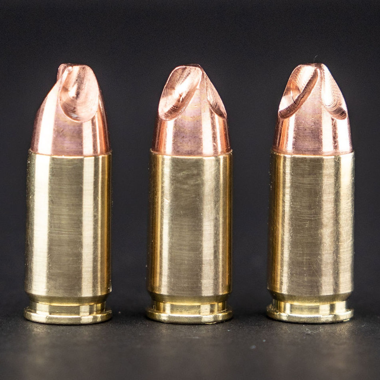 G9 9MM LUGER AMMO EXTERNAL HOLLOW POINT 80GR SOLID COPPER BRASS CASED 20RD BOX — product photograph