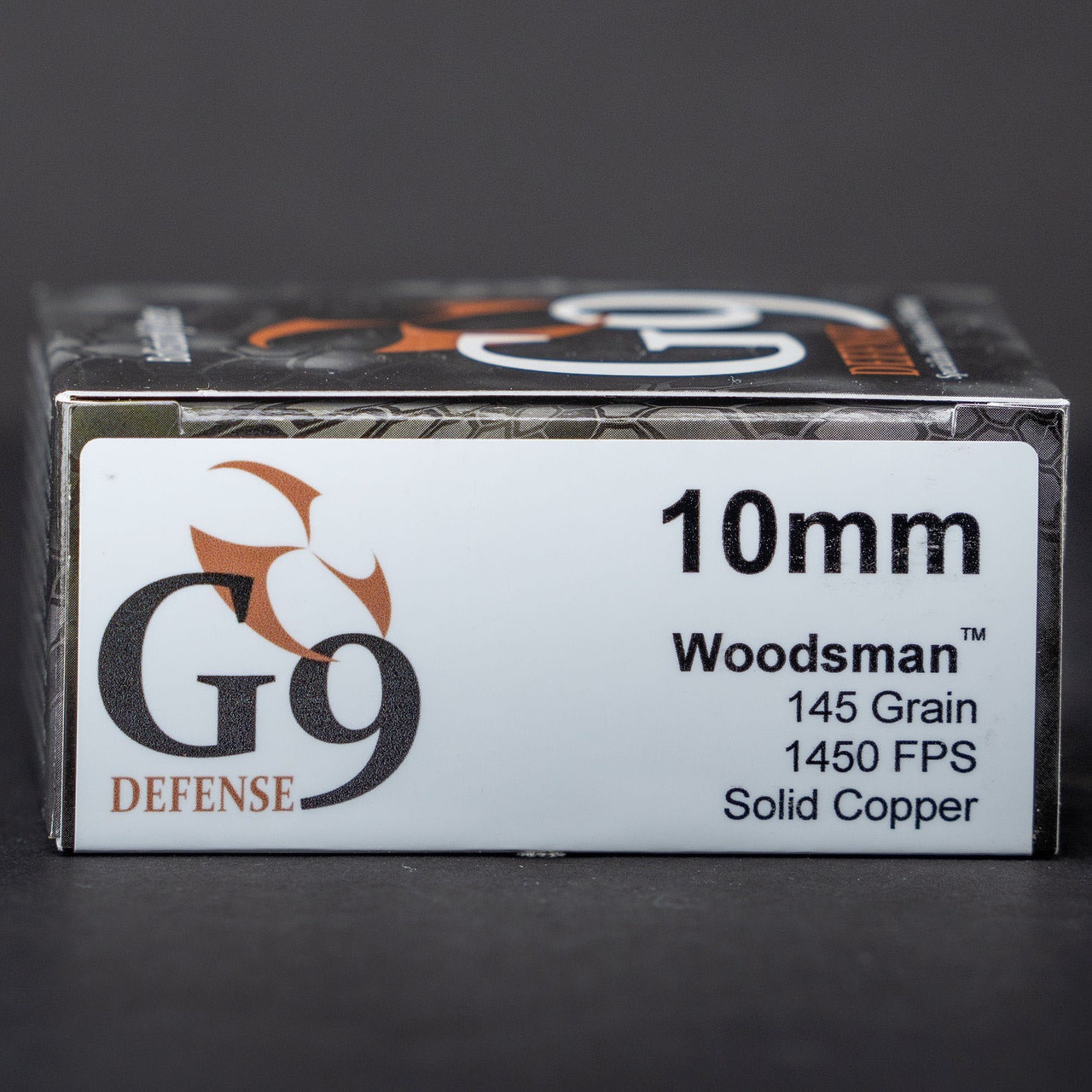 G9 Defence 10mm AMMO woodsman 20rd box — product photograph