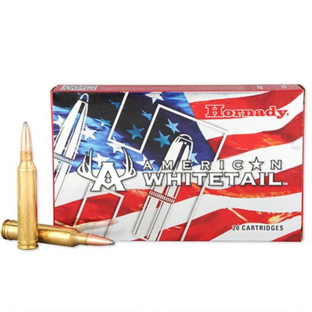 HORNADY AMERICAN WHITETAIL 7MM REM MAG AMMO 154GR SP BRASS CASED 20RD BOX — product photograph
