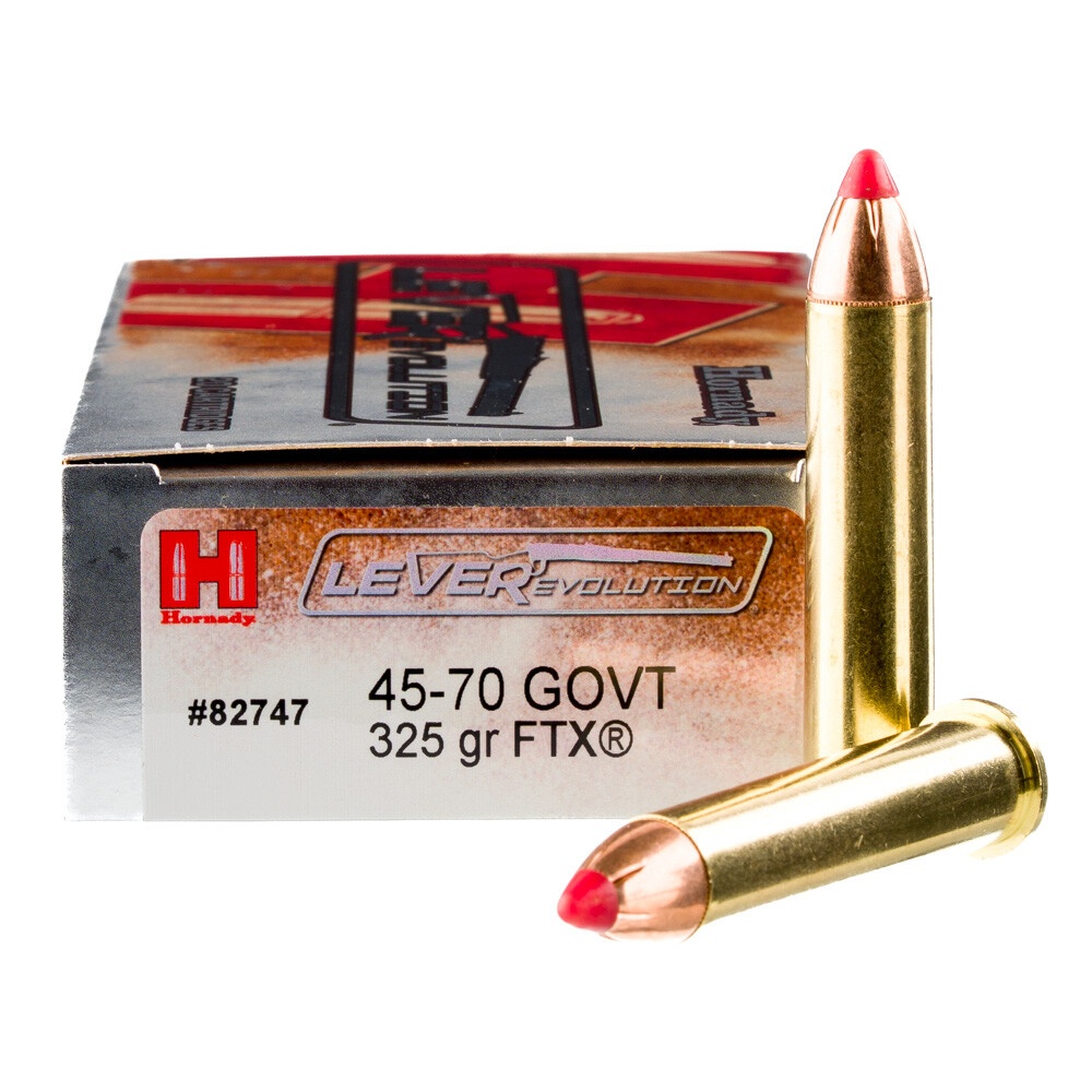 HORNADY LEVEREVOLUTION 45-70 GOVT AMMO 325GR FTX 20RD BOX — product photograph