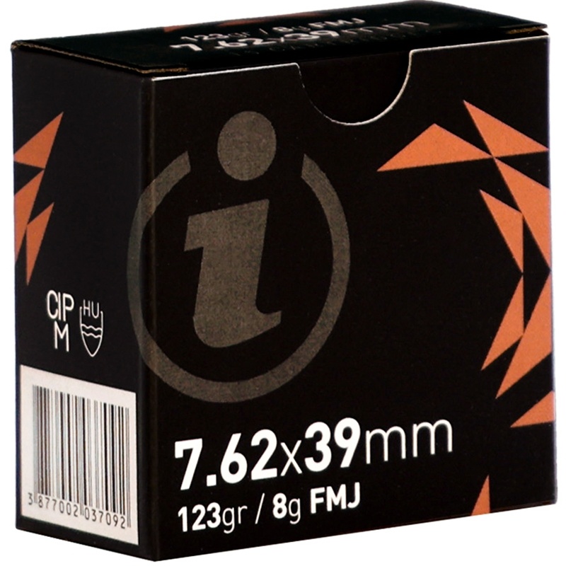 IGMAN BRASS CASE AMMO 7.62X39 123GR FMJ 15RD BOX — product photograph
