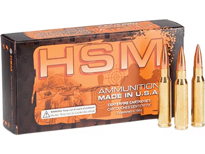 HSM 348 WIN AMMO 200GR FLAT POINT SOFT POINT BRASS CASED 20RD BOX — product photograph