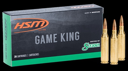 HSM 358 WIN AMMO 225GR SBT GAMEKING BRASS CASED 20RD BOX — product photograph