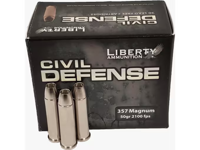 LIBERTY CIVIL DEFENSE 357 MAG AMMO 44401N 50GR HP 20RD BOX — product photograph