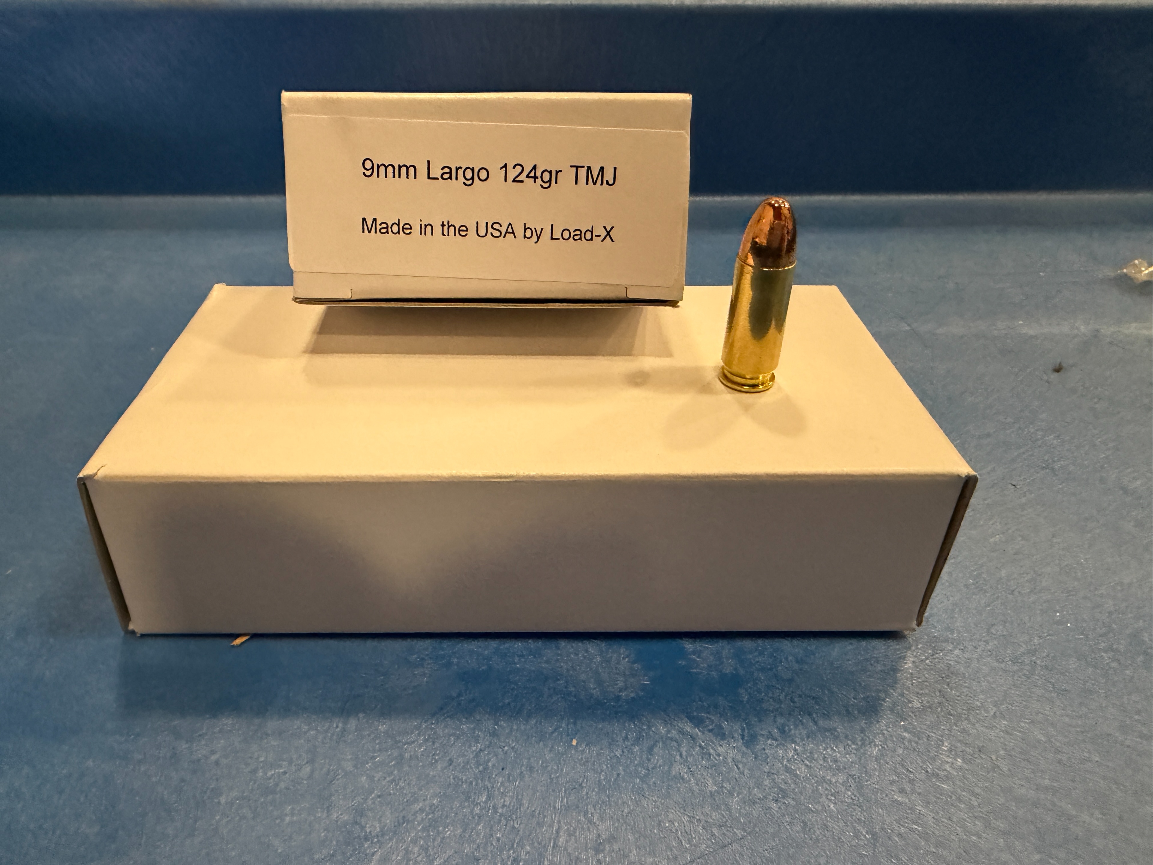 LOAD-X 9MM LARGO AMMO 124GR TMJ BRASS CASED 50RD BOX — product photograph