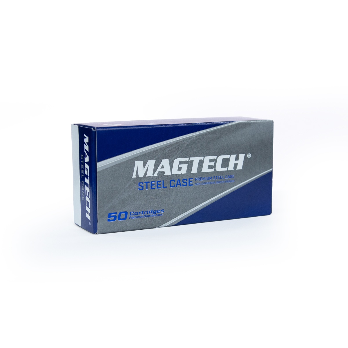 MAGTECH 9MM AMMO 115GR FMJ STEEL CASE 50RD BOX — product photograph