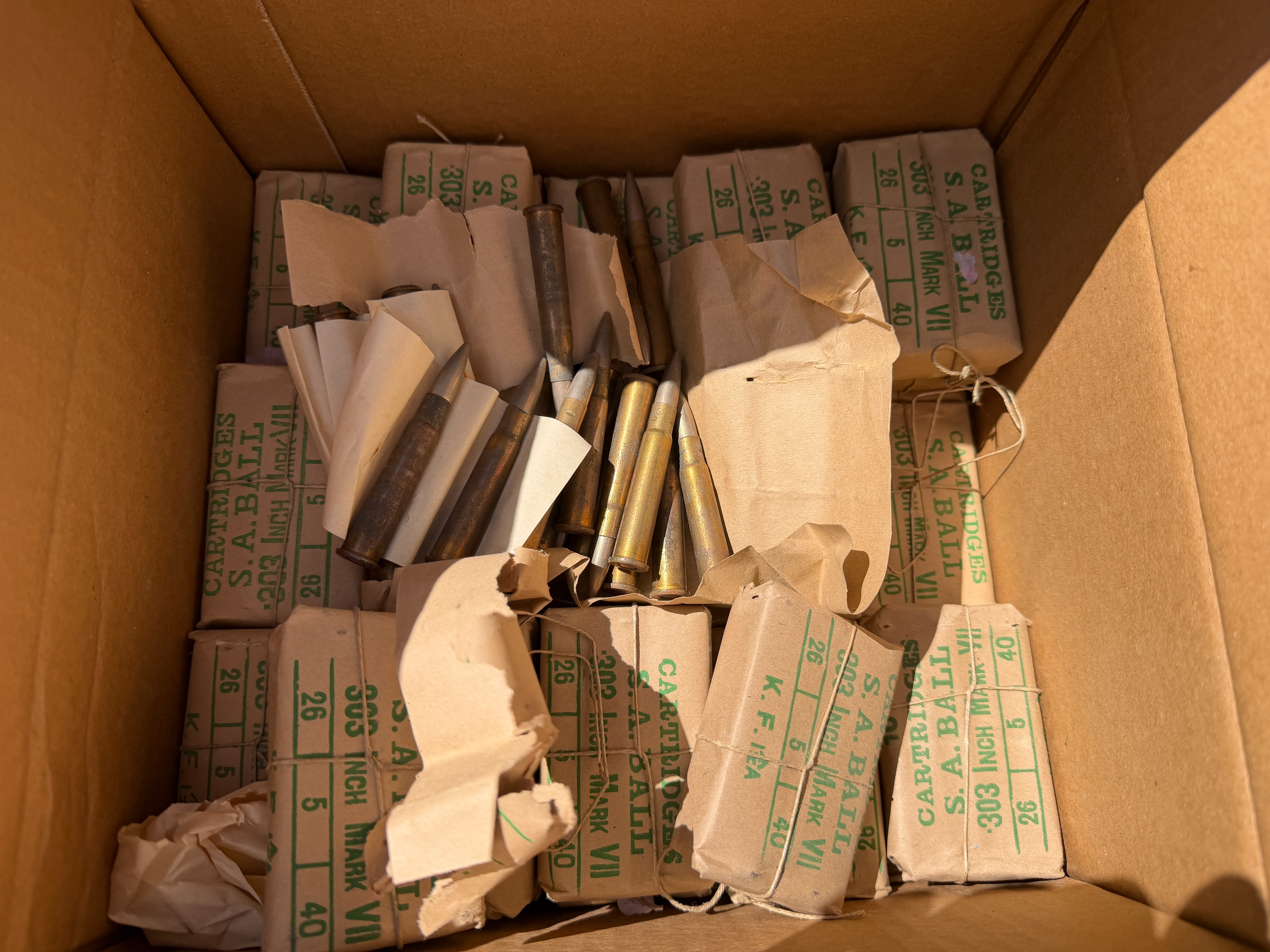 MILITARY SURPLUS 303 BRITISH MARK VII BALL 174GR FMJ BRASS CASED CORROSIVE 200RDS — product photograph