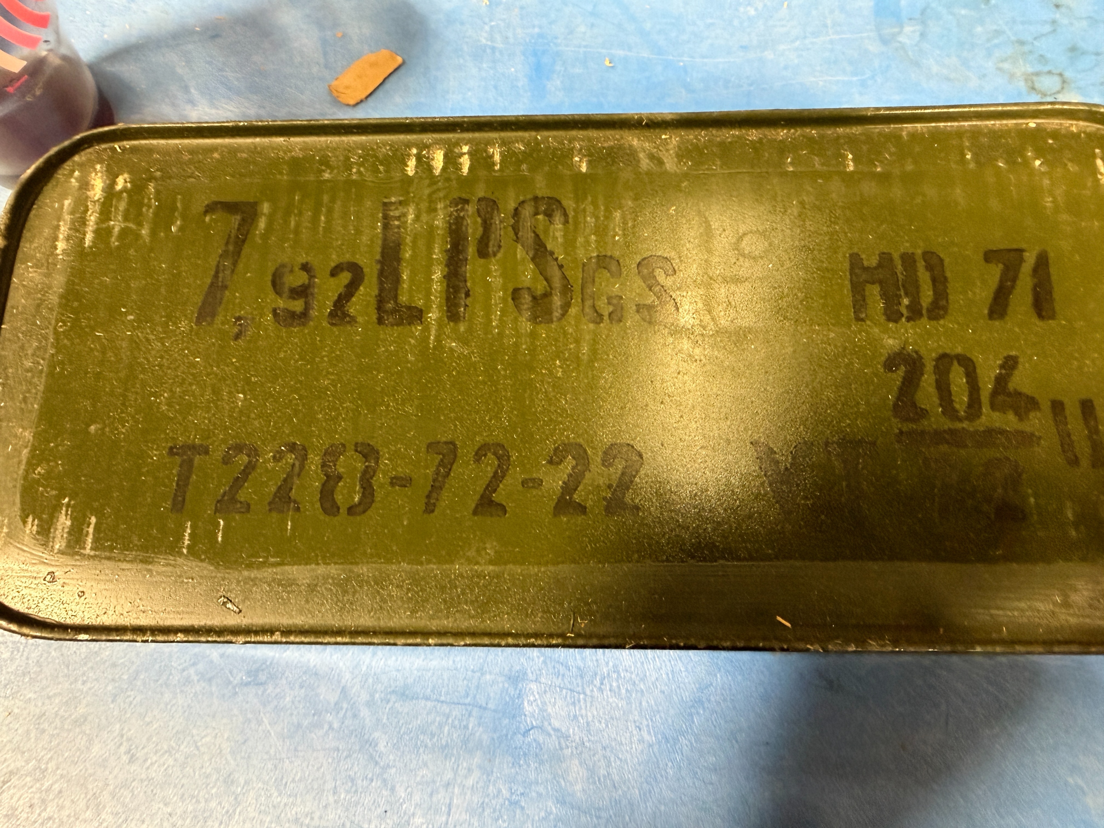 MILITARY SURPLUS ROMANIAN 8MM MAUSER AMMO 154GR STEEL CASE CORROSIVE 380RD SPAM CAN — product photograph