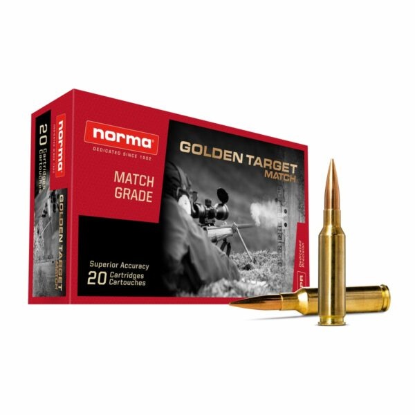 NORMA GOLDEN TARGET 6.5 CREEDMOOR AMMO 130GR BTHP BRASS CASED 20RD BOX — product photograph